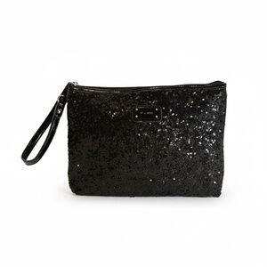 Nine West Black Sequin Wristlet Clutch Bag